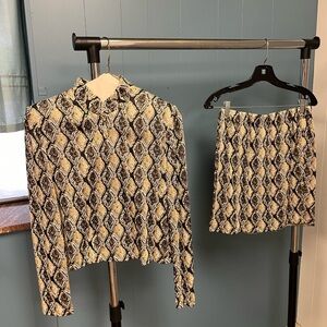 St Johns Evening black & tan two-piece skirt suit, size 6